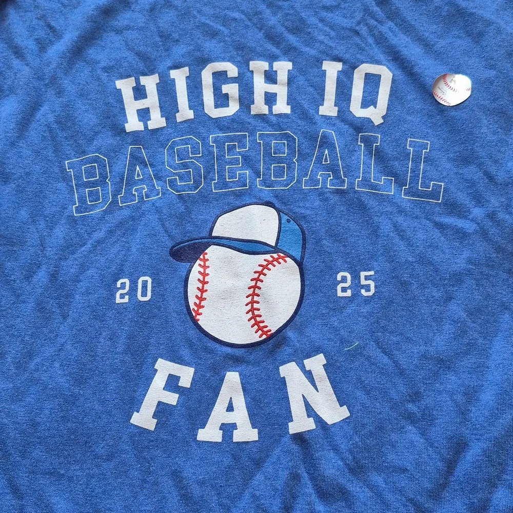 Blue High IQ Baseball Fan Unisex T-Shirt - Picture 2 of 4